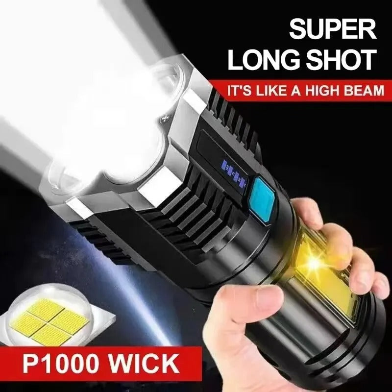 Rechargeable High-Power LED Camping Torch with COB Light