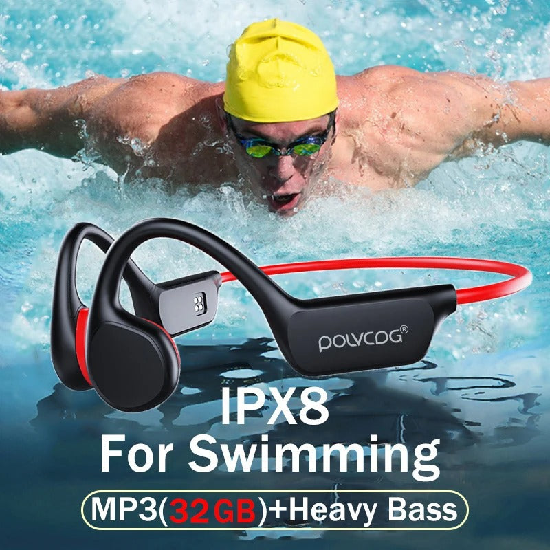Bone Conduction Headphones with Bluetooth & 32GB Storage
