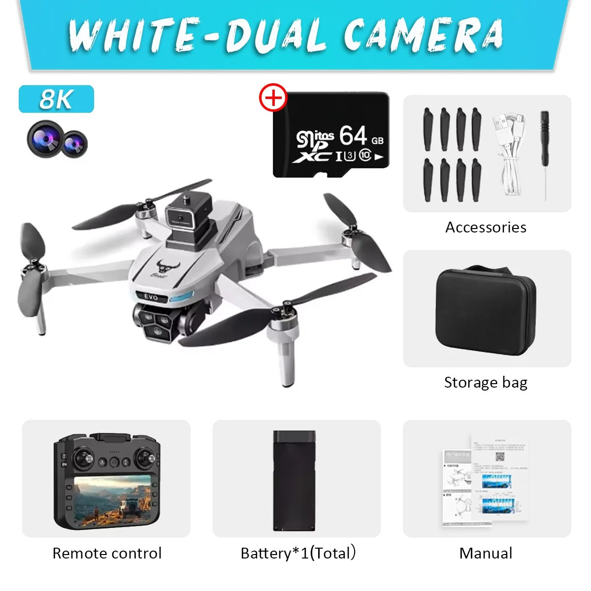 8K Dual Camera GPS Drone with Obstacle Avoidance