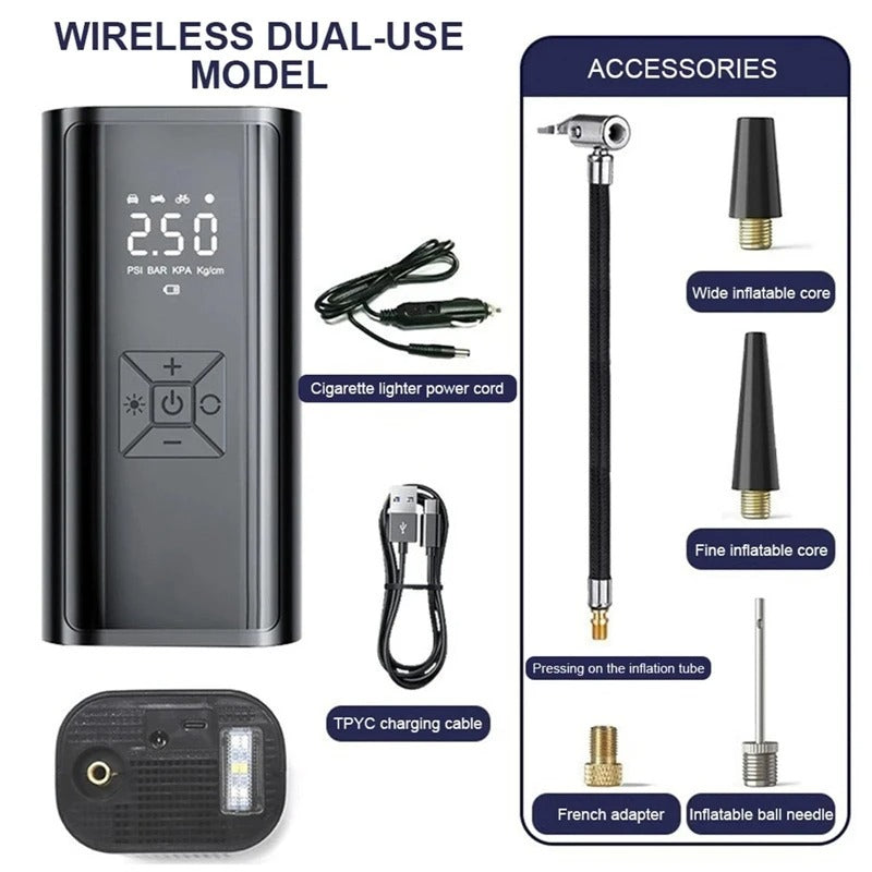 Portable Air Compressor – Fast Tire Inflator Pump