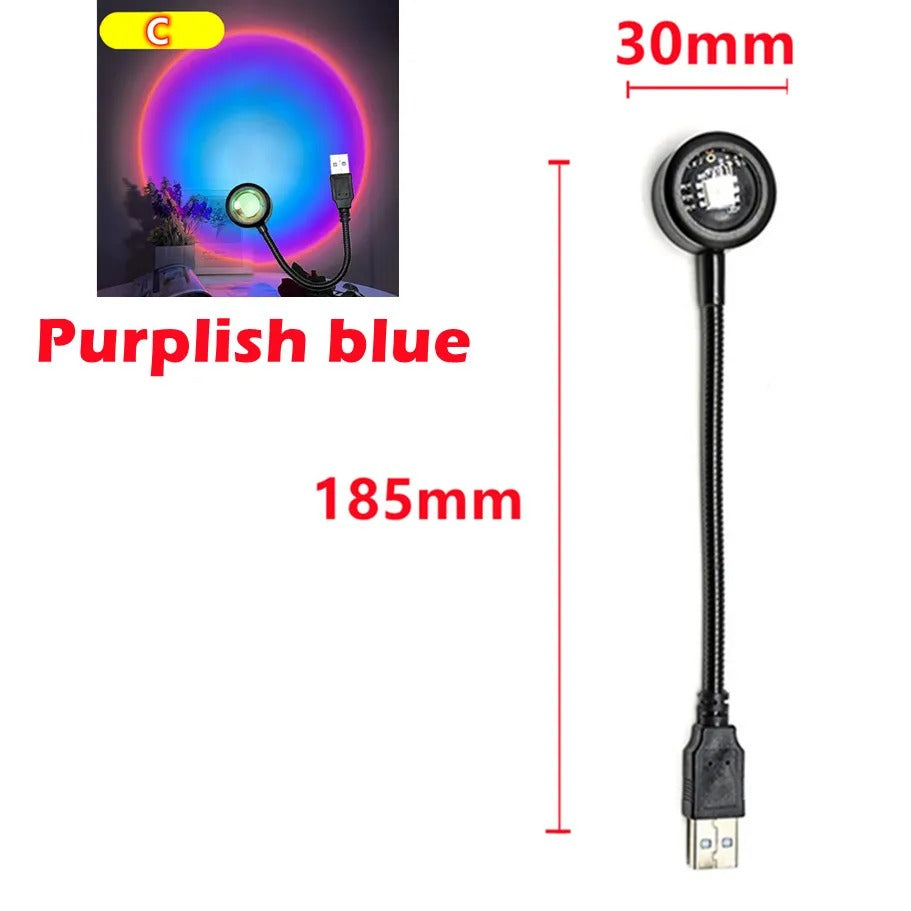 LED USB Sunset Lamp Projector – Portable Ambient Mood Night Light
