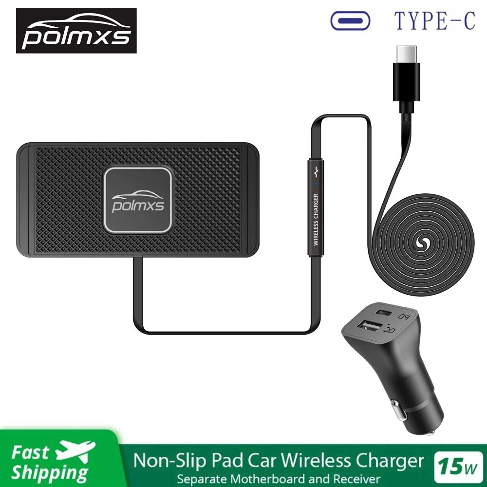 15W Qi Wireless Car Charger Mat with Non-Slip Pad