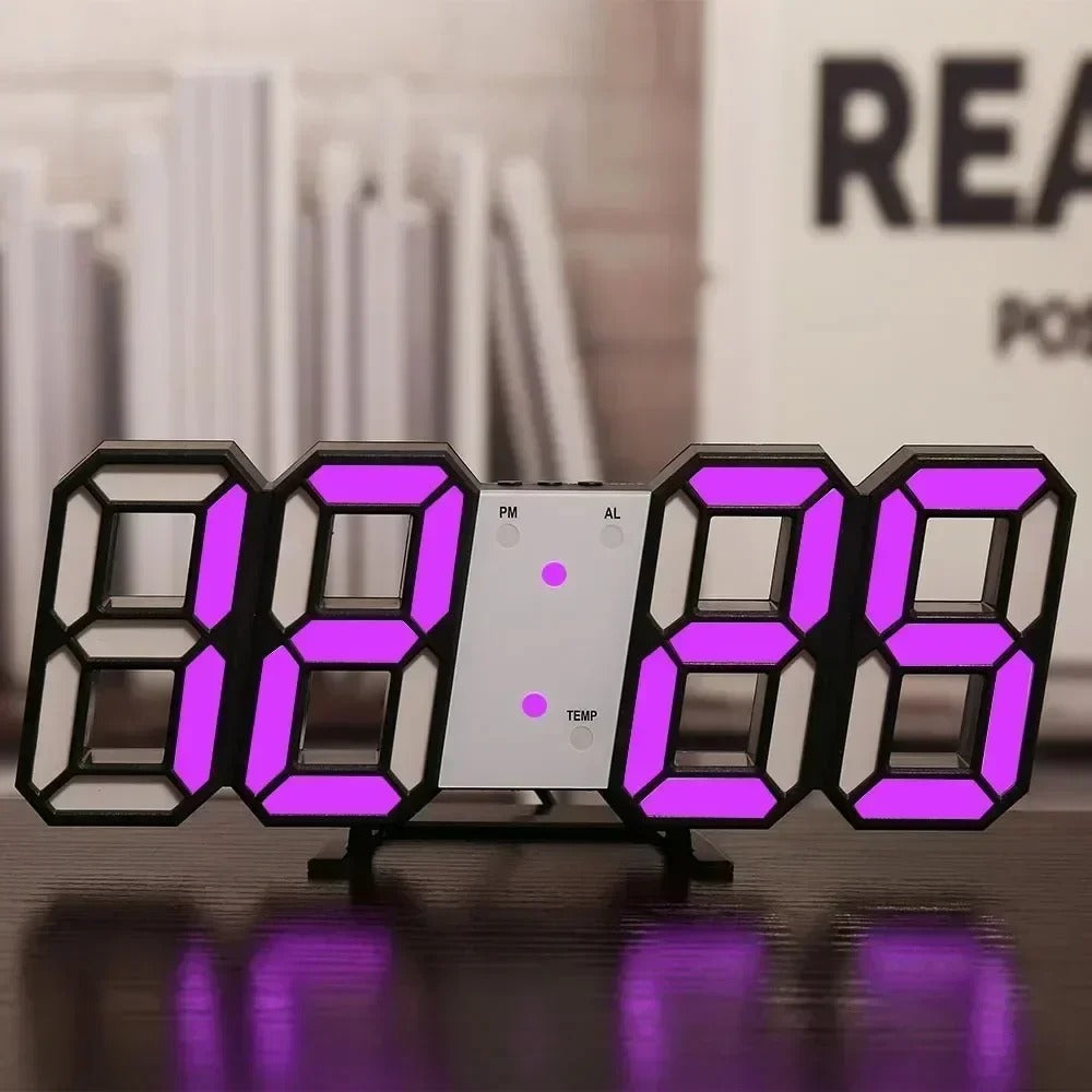 3D Led Digital Alarm Clock with Temperature