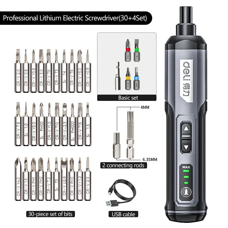 Cordless Electric Screwdriver 4V Rechargeable Mini Drill