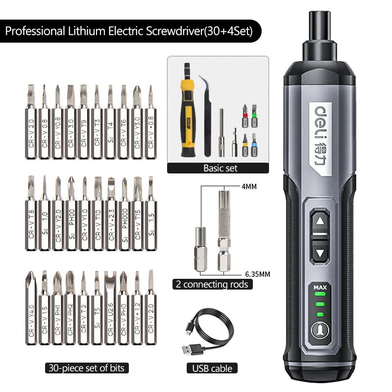 Cordless Electric Screwdriver 4V Rechargeable Mini Drill