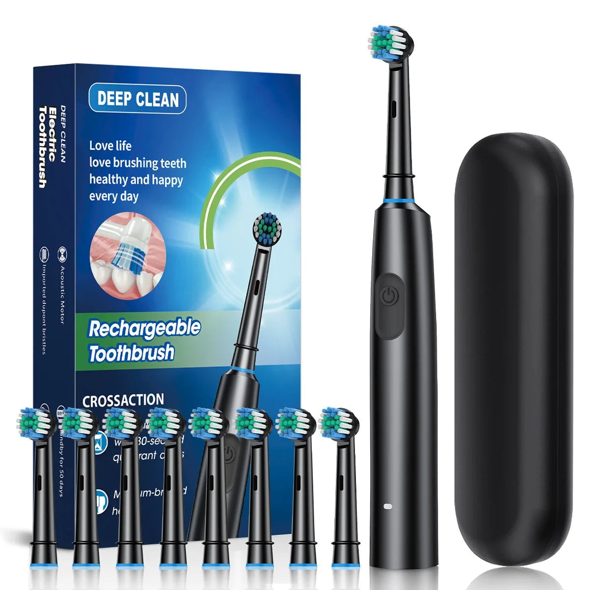 Rechargeable Rotary Electric Toothbrush – Waterproof Plaque Remover
