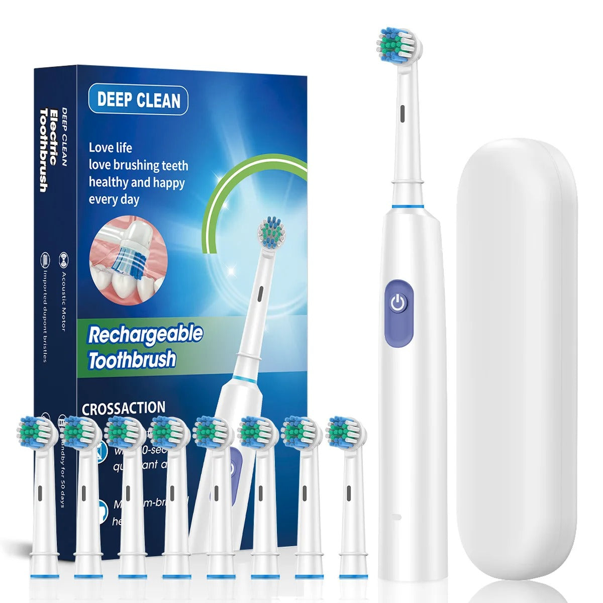 Rechargeable Rotary Electric Toothbrush – Waterproof Plaque Remover
