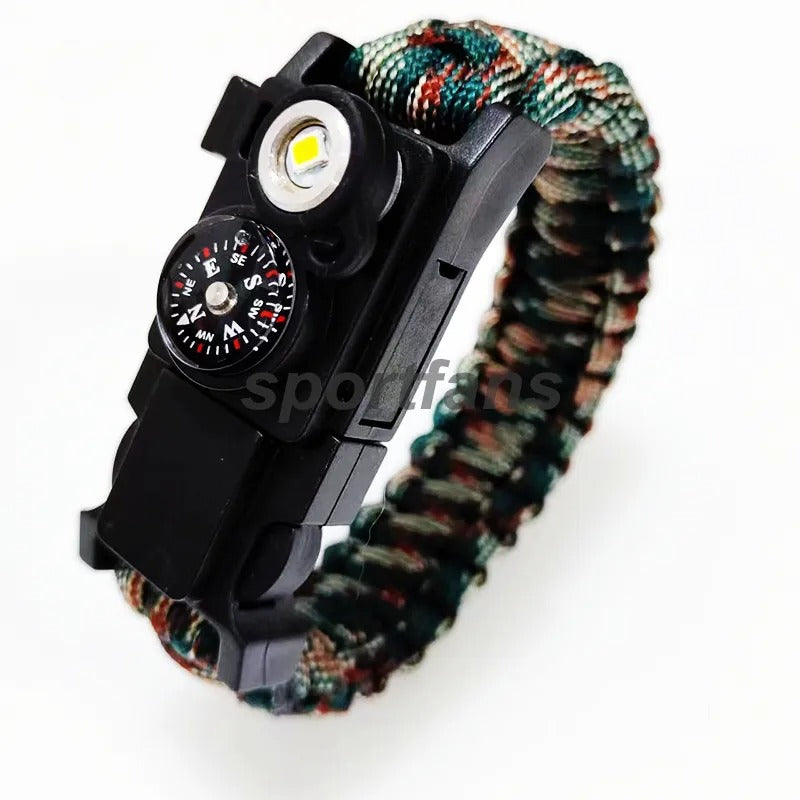 Waterproof Survival Paracord Bracelet with LED Light