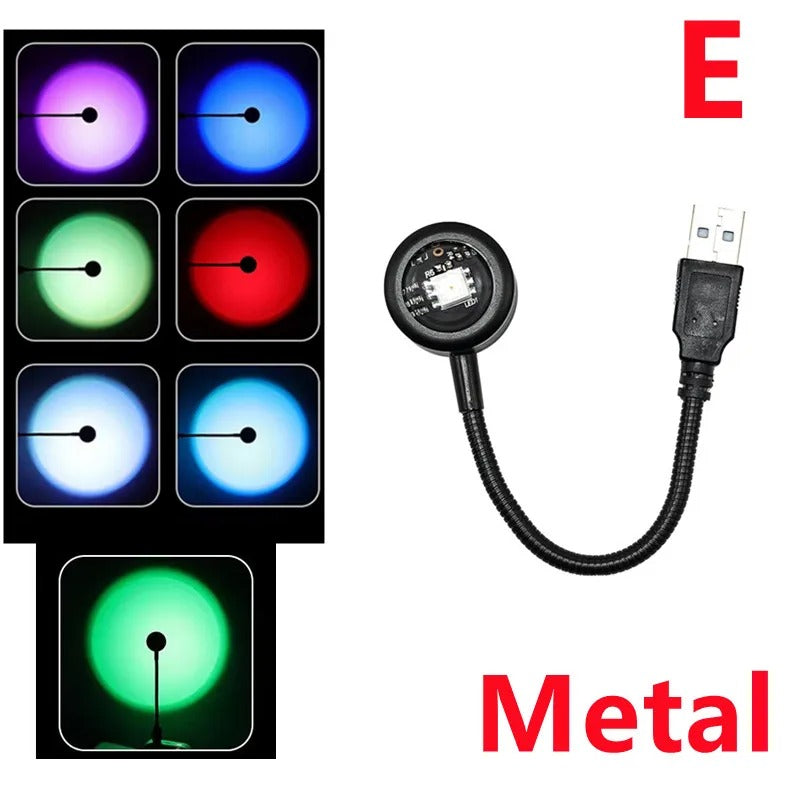 LED USB Sunset Lamp Projector – Portable Ambient Mood Night Light