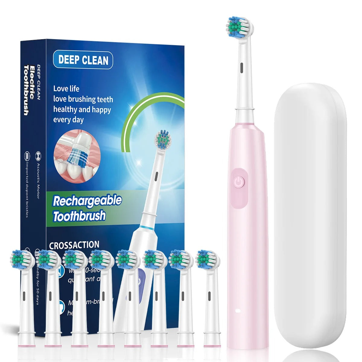 Rechargeable Rotary Electric Toothbrush – Waterproof Plaque Remover