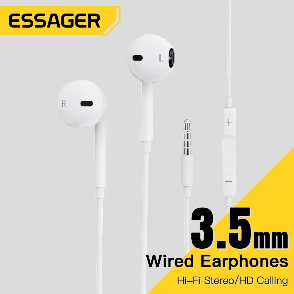 Emf Free 3.5mm Wired In-Ear Earphones with Mic & In-Line Controls