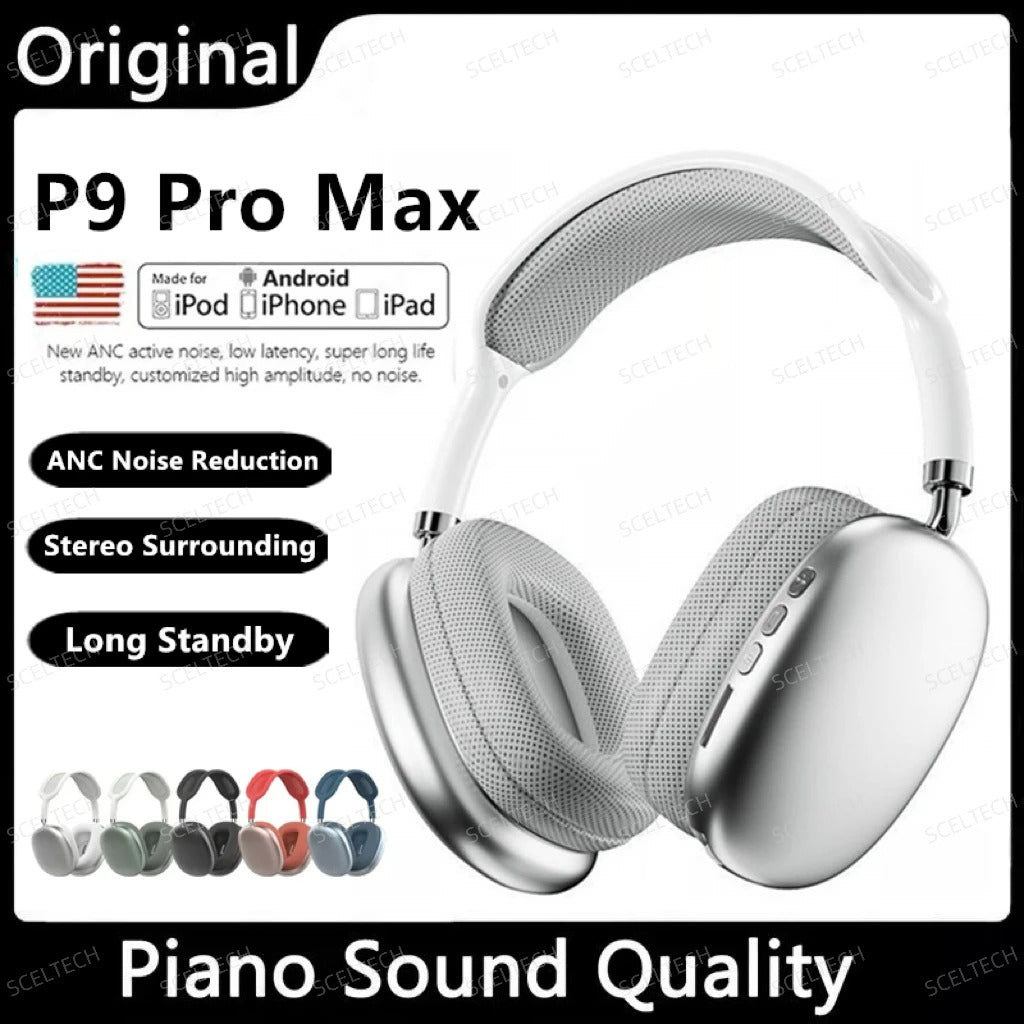 Pro Max Air Wireless Bluetooth Headphones with Noise Cancelling & Mic