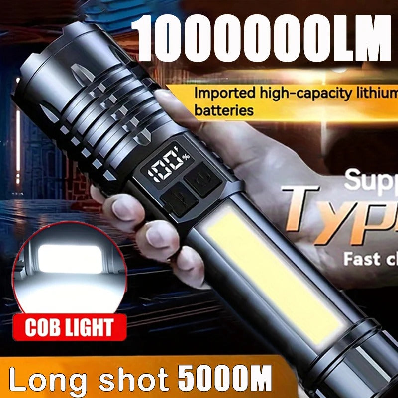 High Power USB Rechargeable LED Flashlight with Side Light