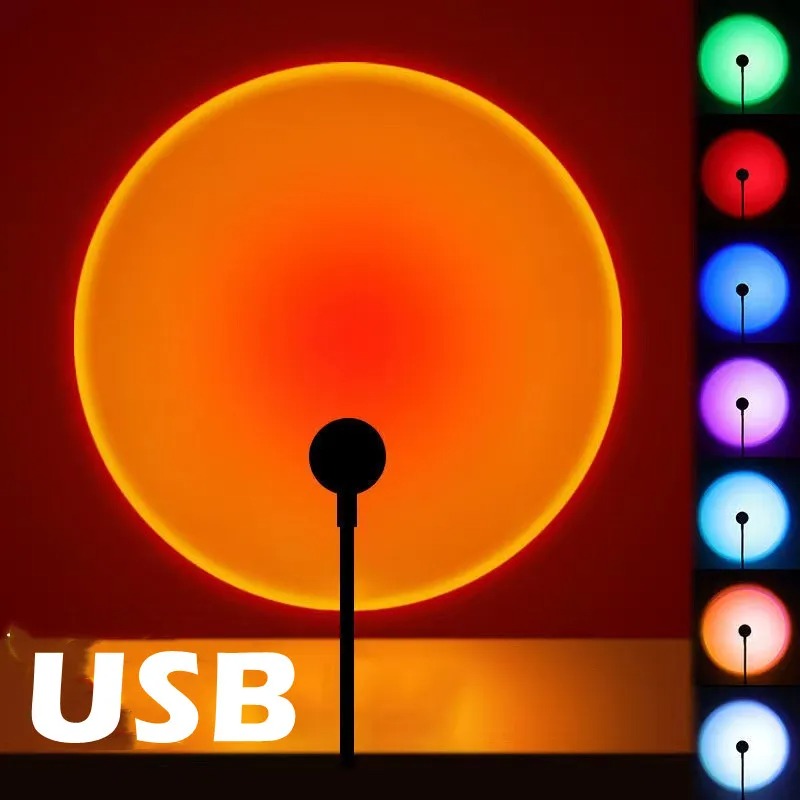 LED USB Sunset Lamp Projector – Portable Ambient Mood Night Light