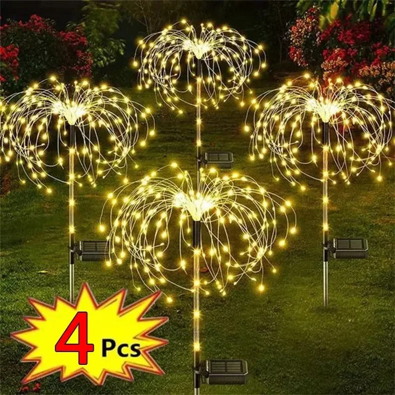 Solar LED Firework Fairy Lights Outdoor Decorative Pack