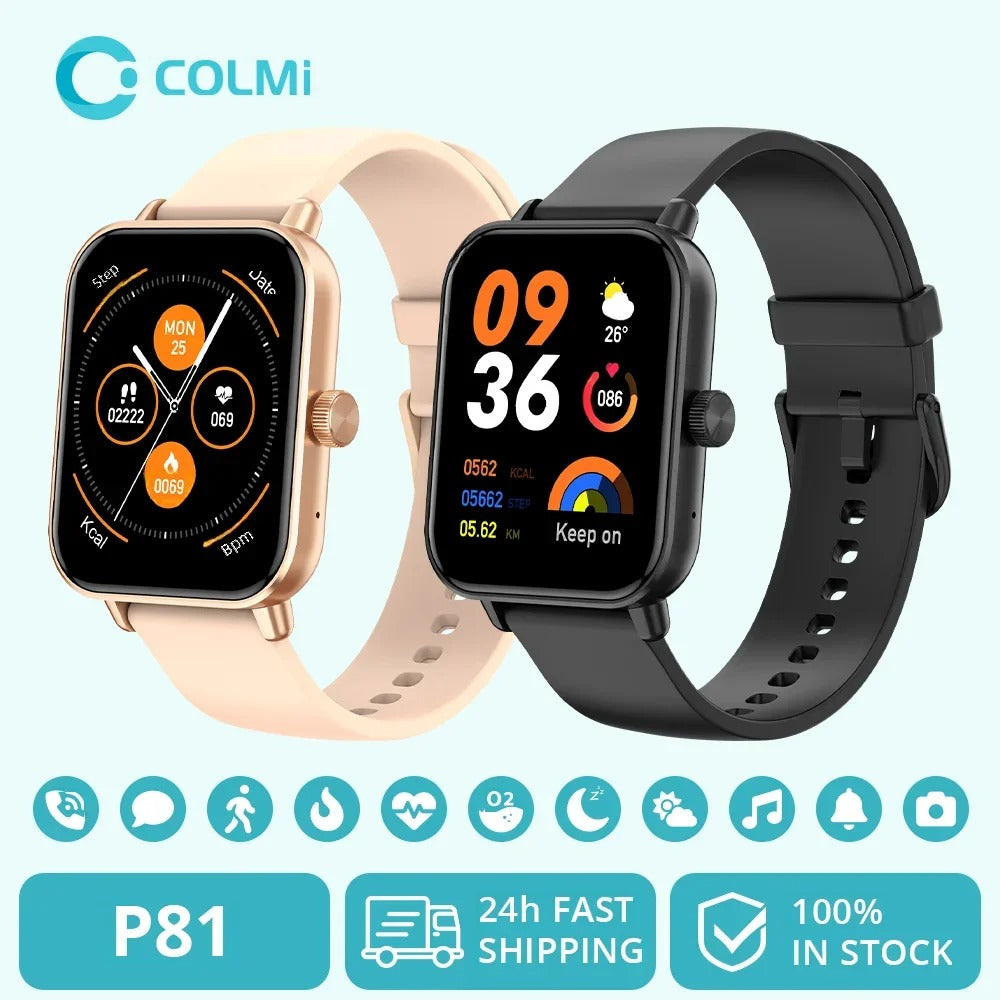 P81 Smart Watch with Bluetooth Calling and Health Tracking