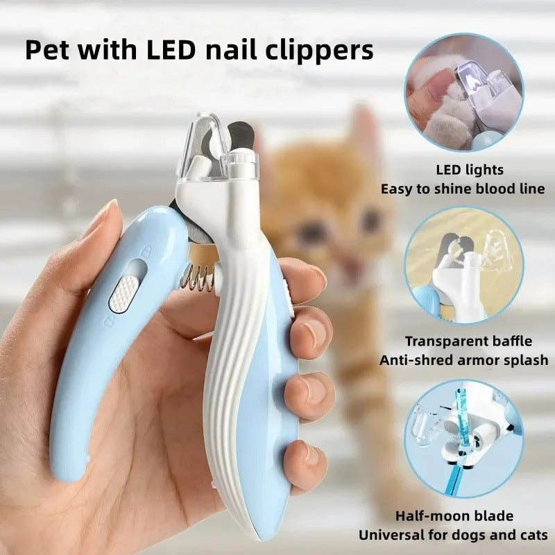 LED Pet Nail Clipper with Electric Grinder Trimmer