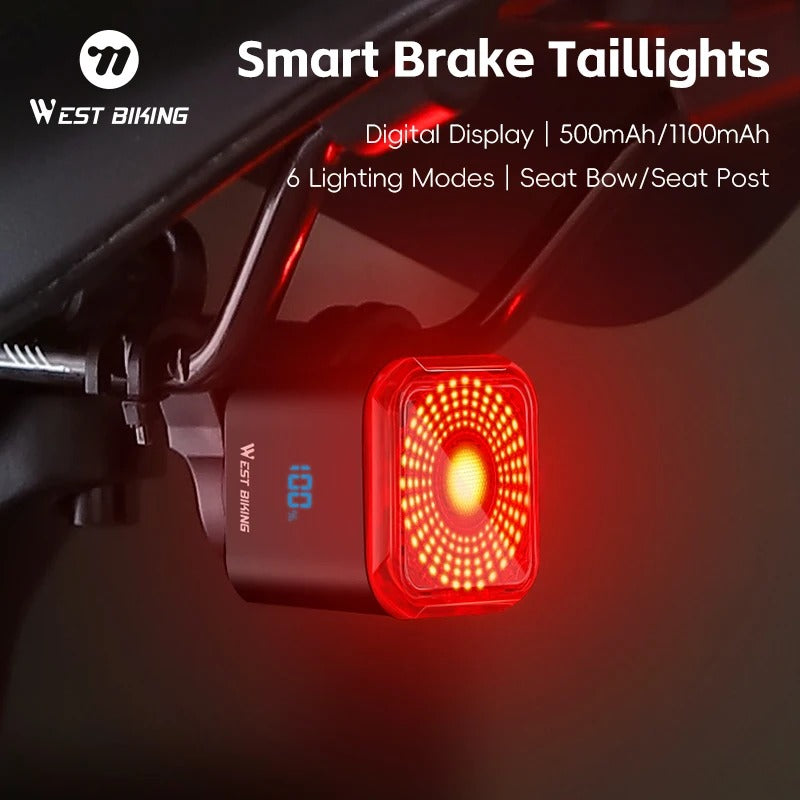 Smart Rear Bike Light – Brake Sensing LED Taillight with Auto On/Off