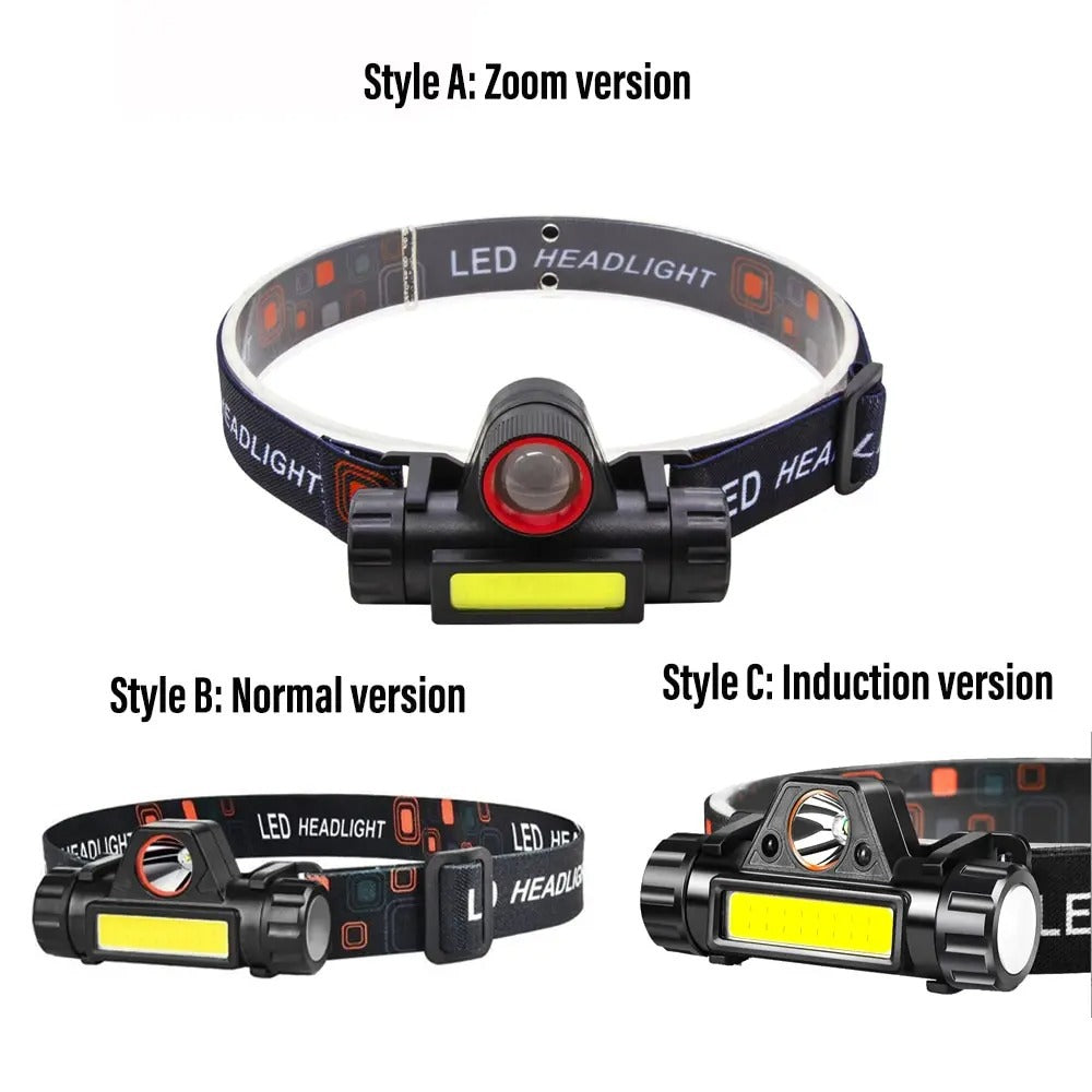 Rechargeable LED Fishing Headlamp – Camping & Work Light