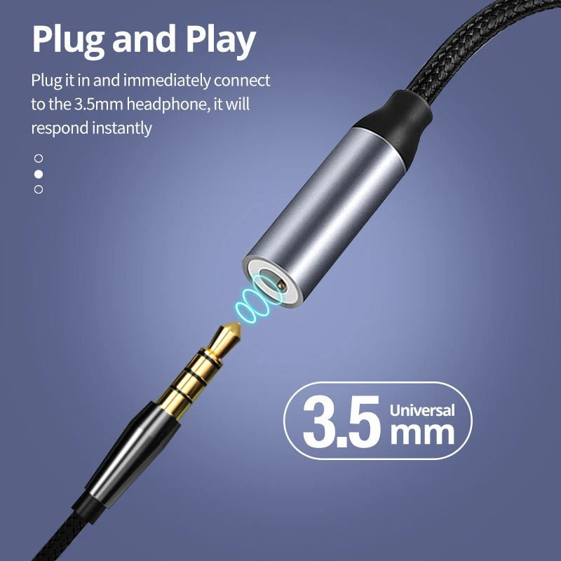 USB-C to 3.5mm Audio Adapter Cable Converter