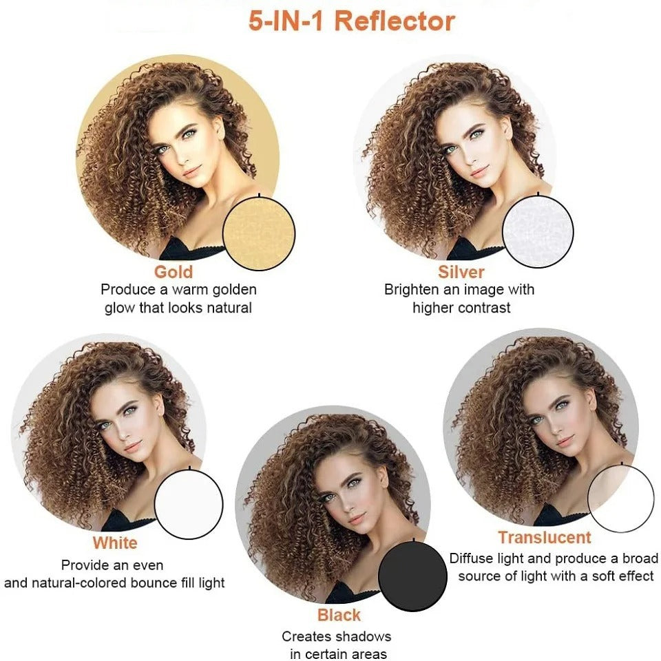 24-Inch 5-in-1 Collapsible Photography Light Reflector