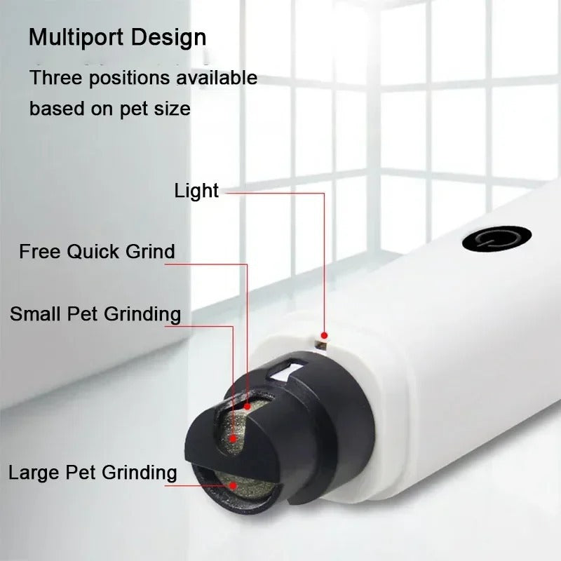 USB Rechargeable Electric Dog Nail Clippers with LED Light