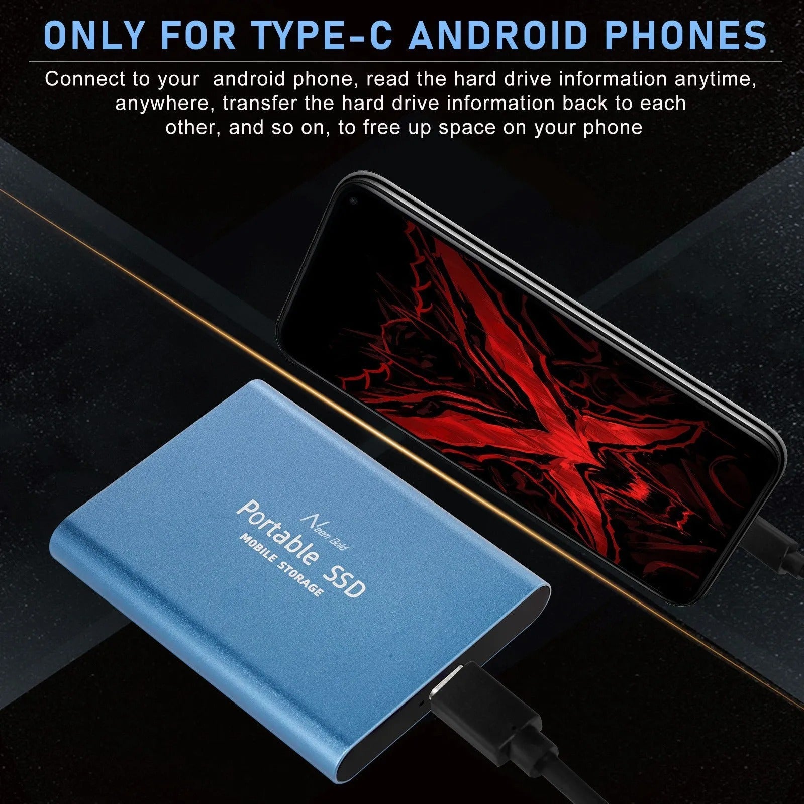 1TB Portable SSD External Drive – High-Speed Solid State Storage for PC & Mac