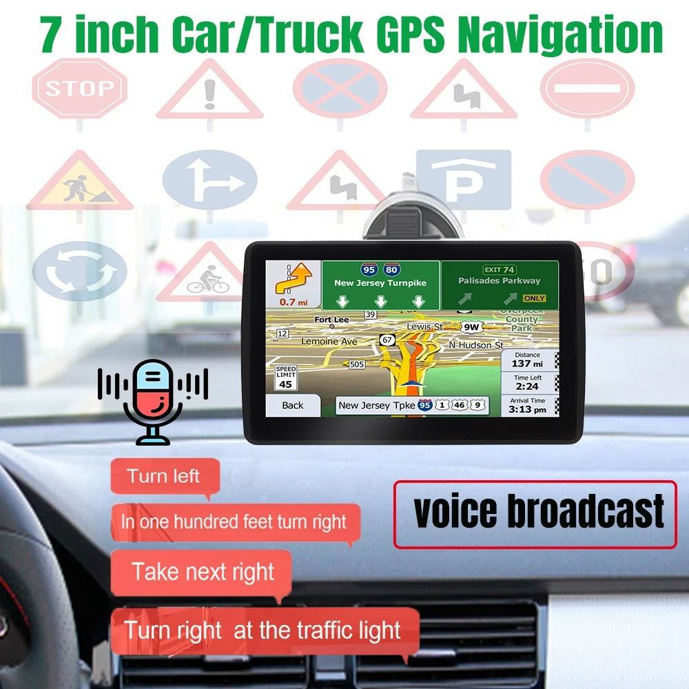 7-Inch Car & Truck GPS – SAT NAV with 2024 Europe Maps