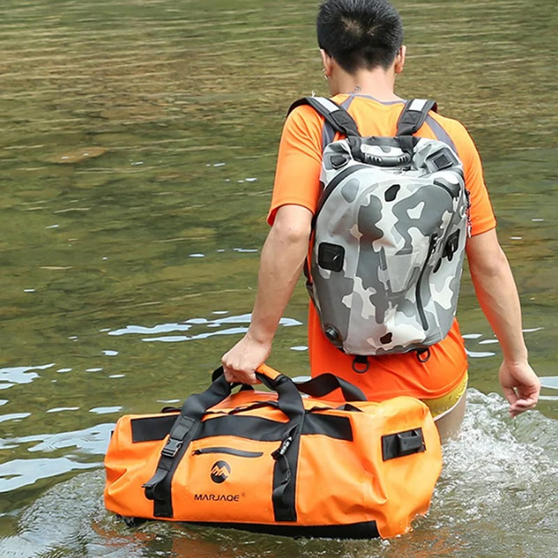 30L Waterproof Kayaking Bag - Dry Saddle Luggage for Beach, Rafting, Travel, Camping, and Swimming (Model X499A)