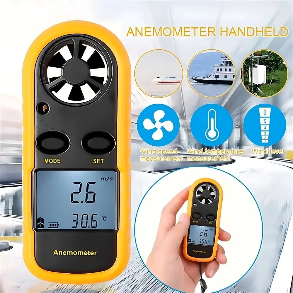 Digital Pocket Anemometer – Wind Speed & Temperature Meter