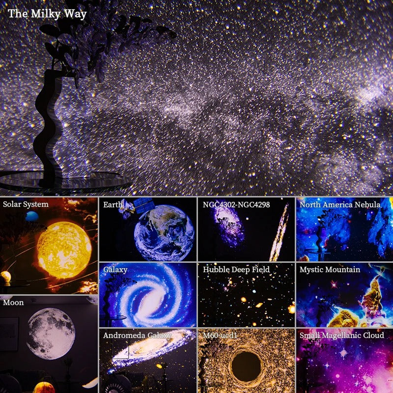 360° Rotating Galaxy Projector – Starry Sky Night Lamp