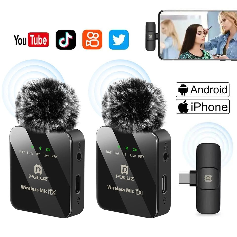 Wireless Lavalier Microphone with Noise Reduction for Smartphones