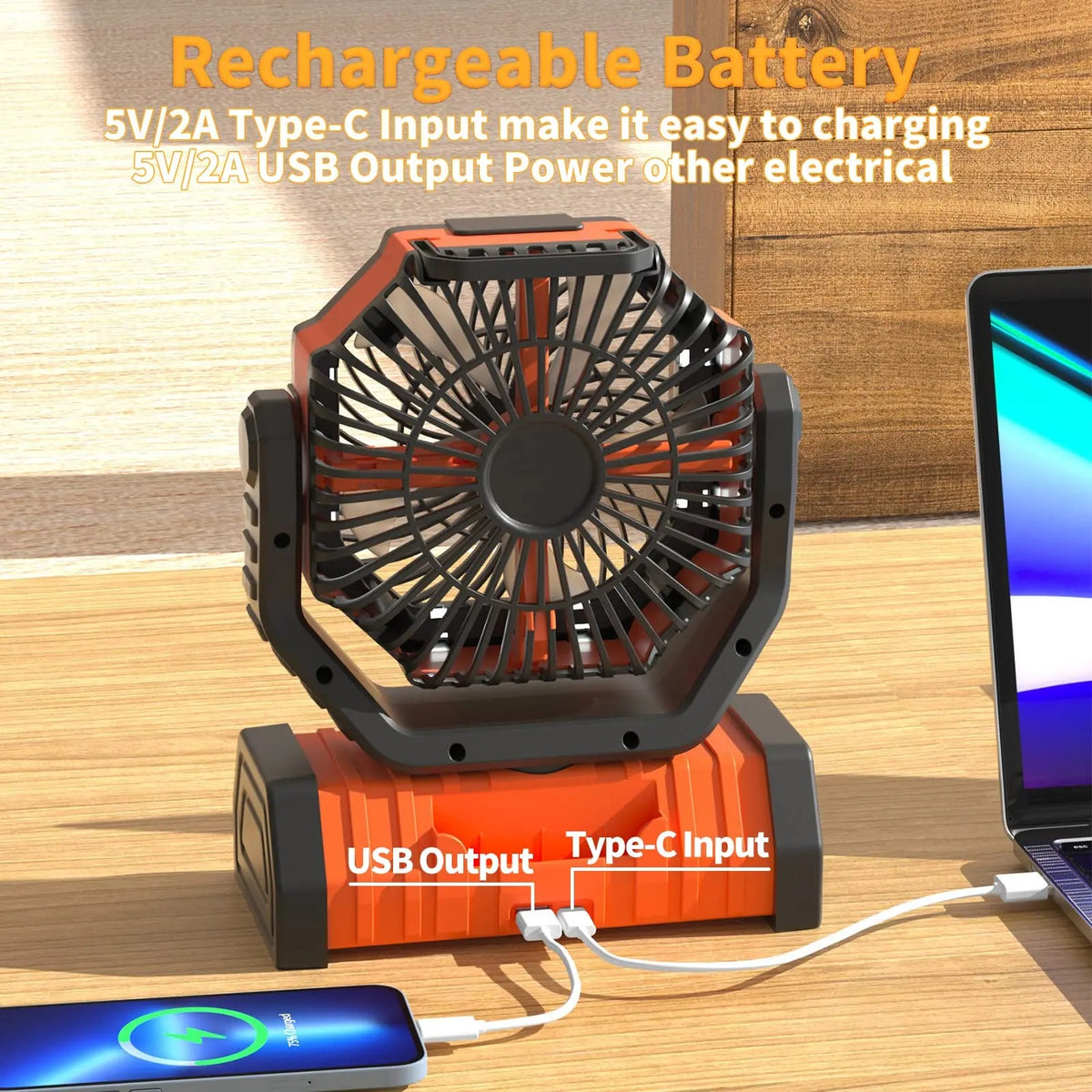 Portable Usb Rechargeable Camping Fan