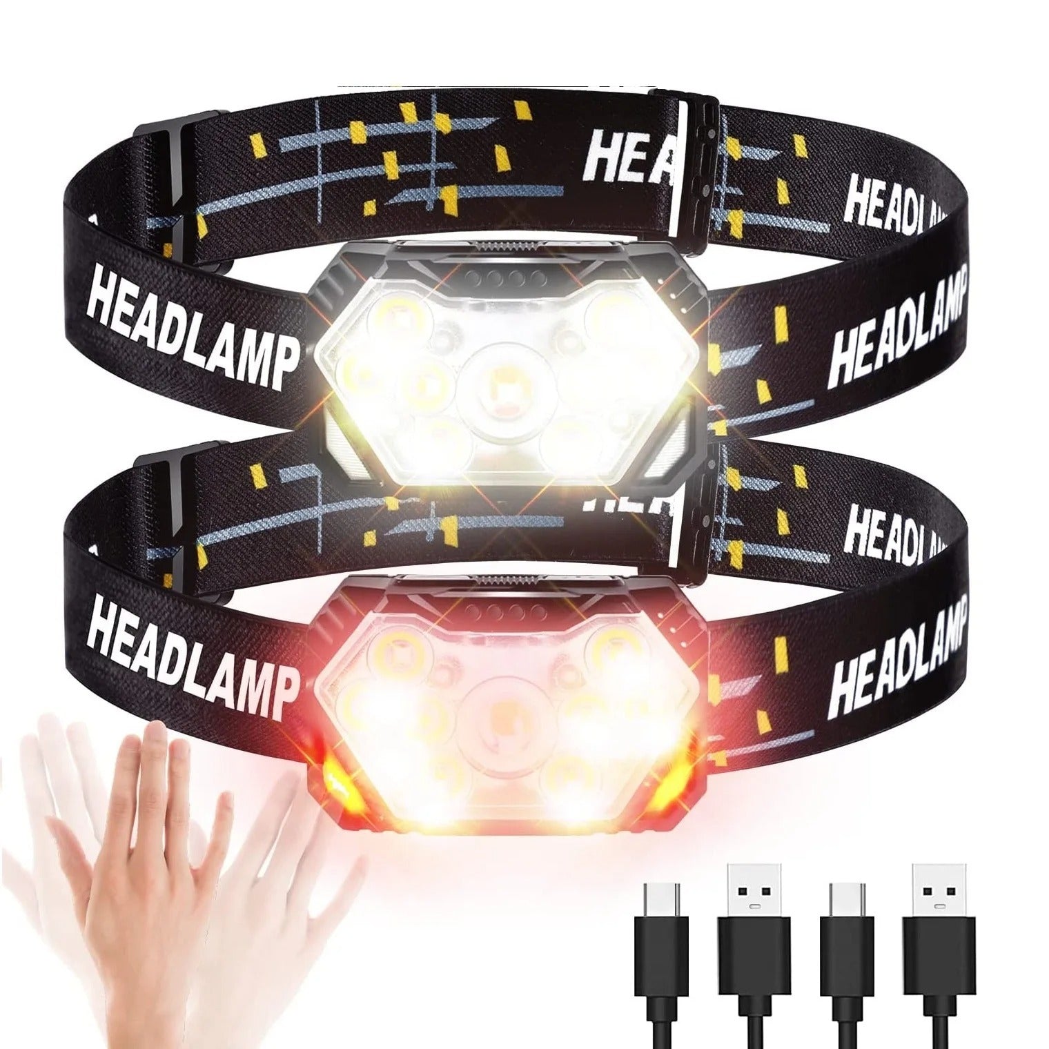 Rechargeable 9-LED Headlamp – USB Motion Sensor Light