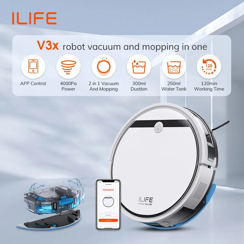 V3X Robot Vacuum Mop Combo – 3000Pa Smart Cleaner
