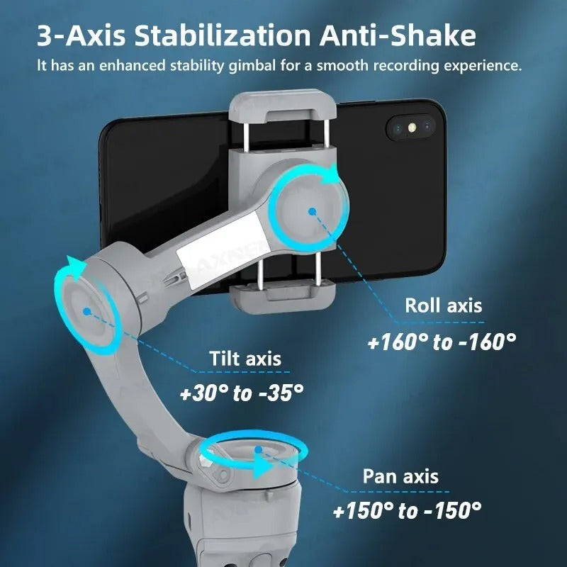 HQ6 3-Axis Smartphone Gimbal Stabilizer with Fill Light