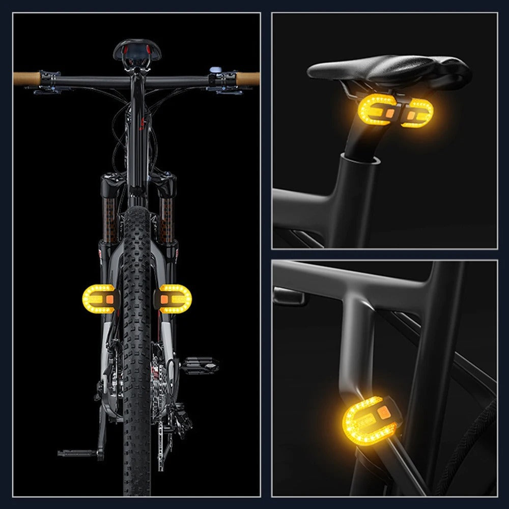 USB Rechargeable Remote Control Bicycle Taillight – LED Turn Signal & Brake Light