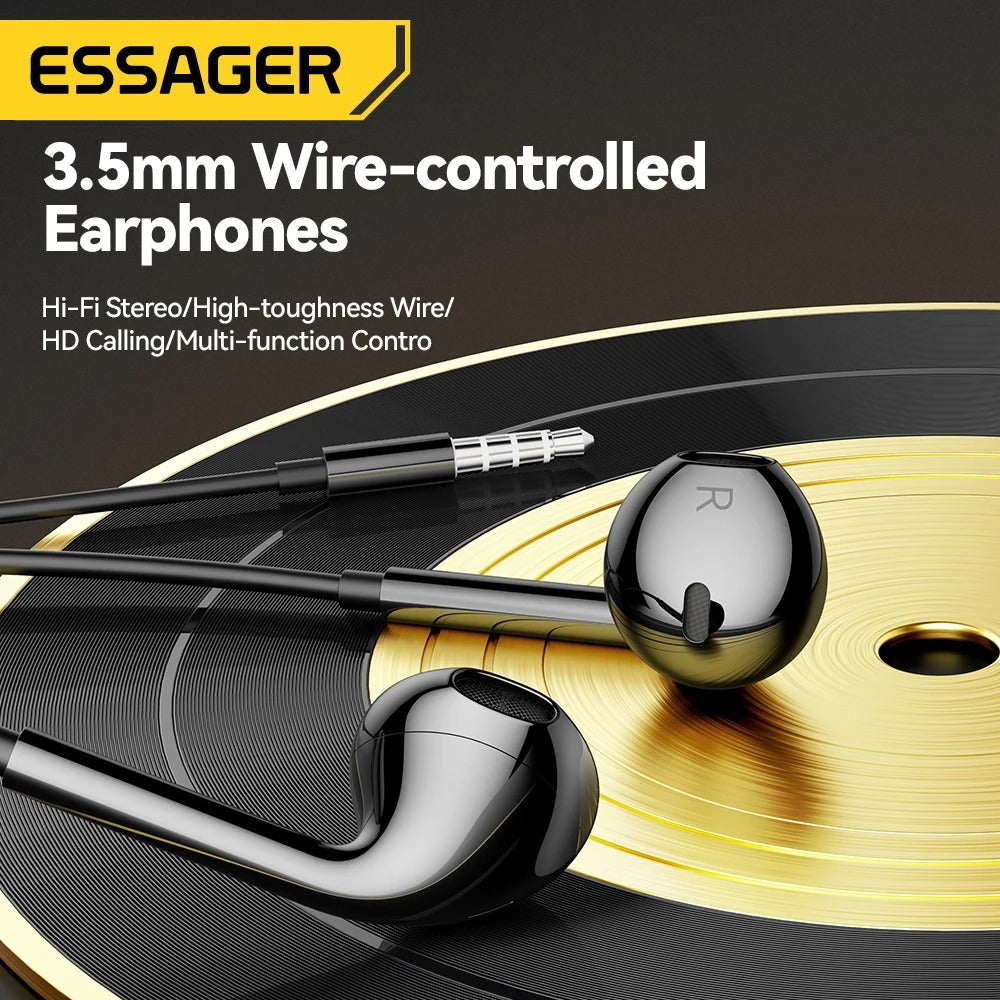 Emf Free 3.5mm Wired In-Ear Earphones with Mic & In-Line Controls