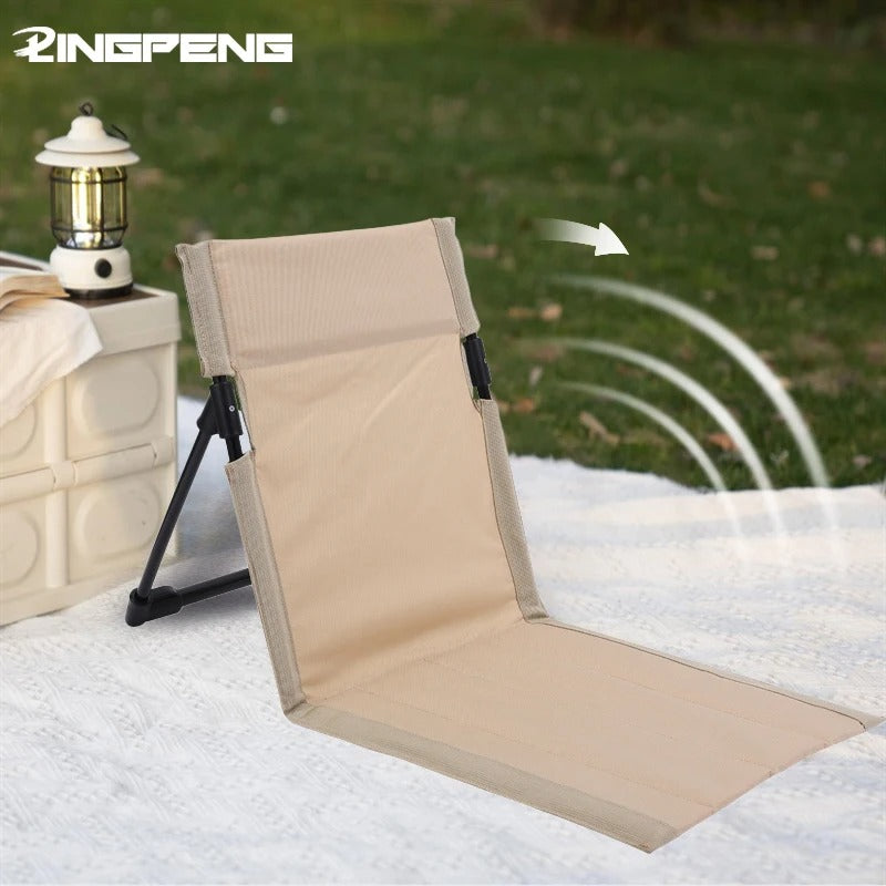 Portable Foldable Camping Chair with Backrest Cushion