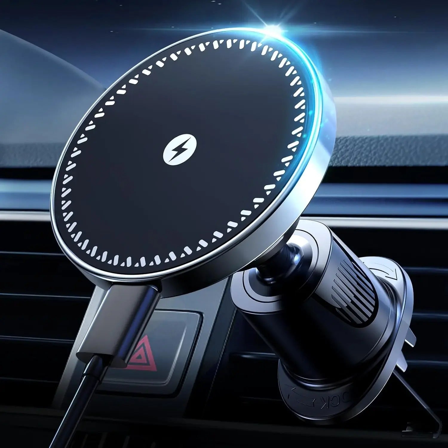 Magnetic Wireless Car Charger – 15W Fast Charging Air Vent Mount for MagSafe Phones