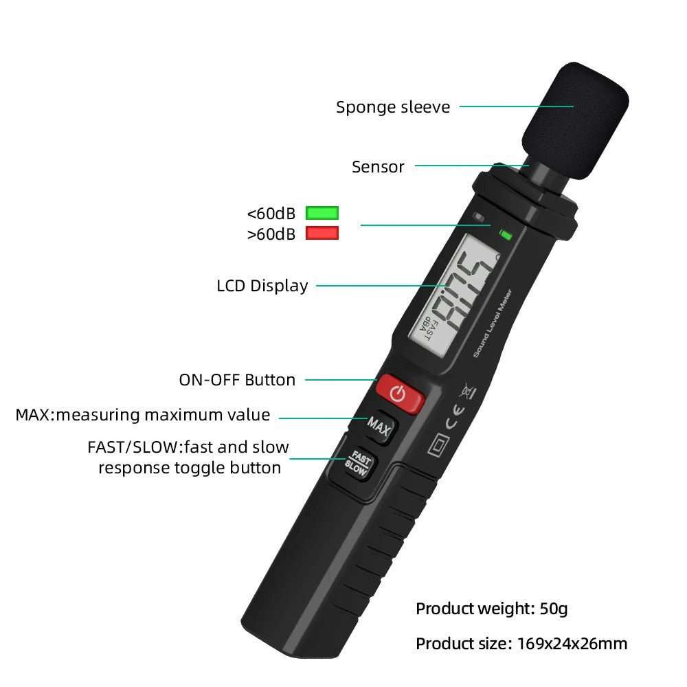 Sound Level Meter – Portable A-Weighted Decibel Reader