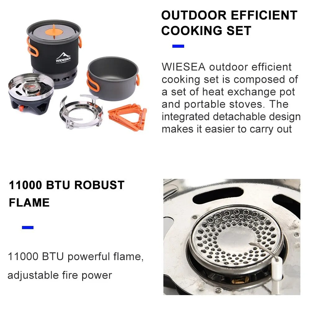 Outdoor Camping Cooking System with Heat Exchanger