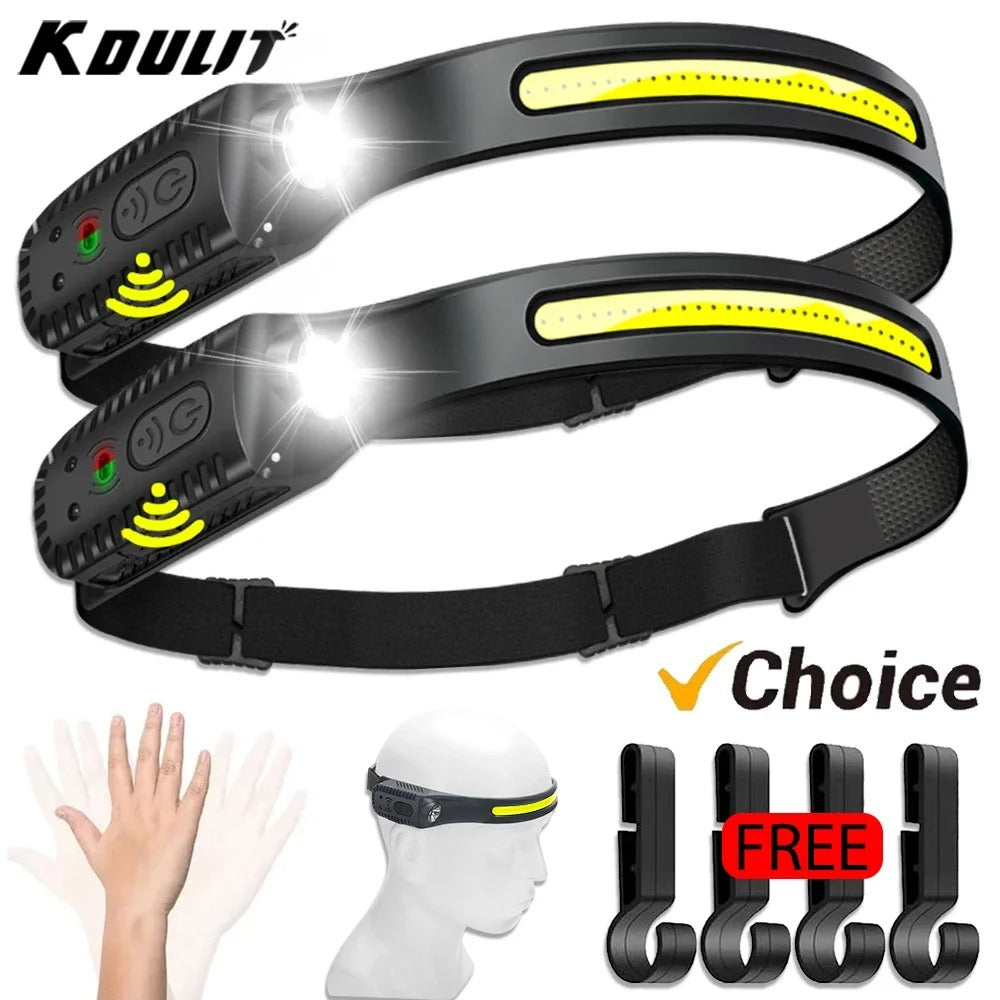 USB Rechargeable LED Headlamp – XPE + COB Torch