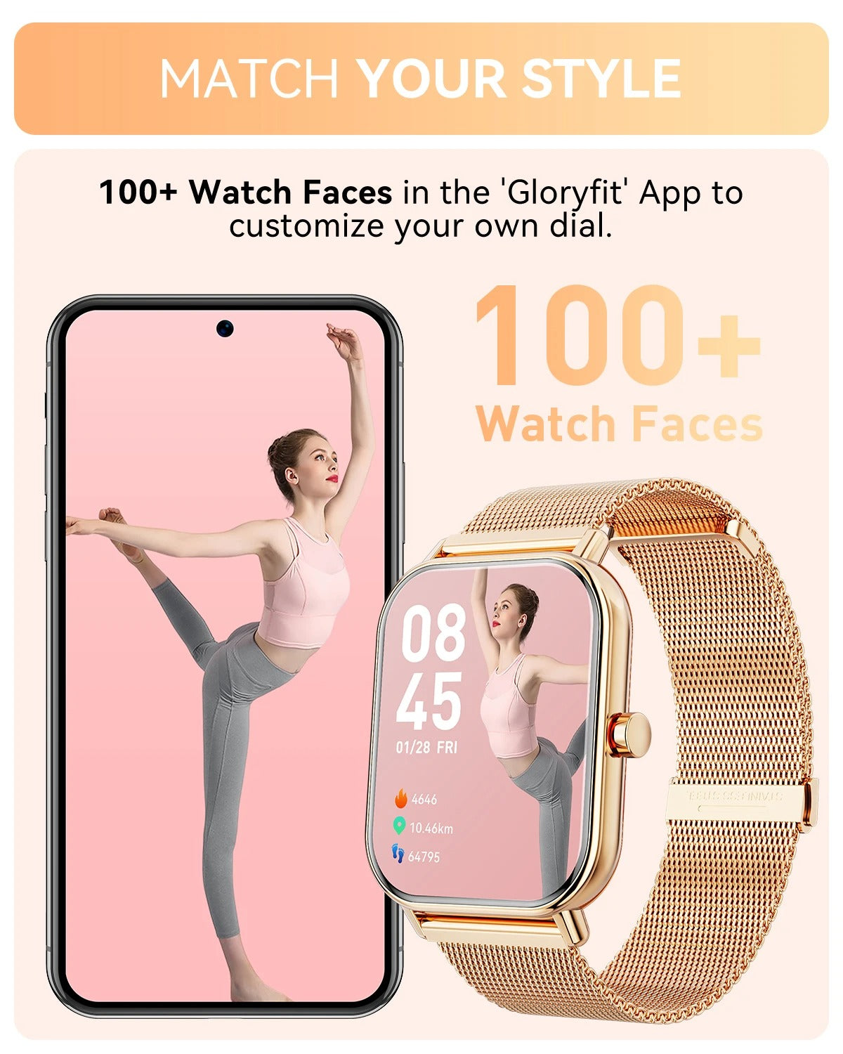 Avelora Women’s Smartwatch 1.85” Fitness Health Tracker