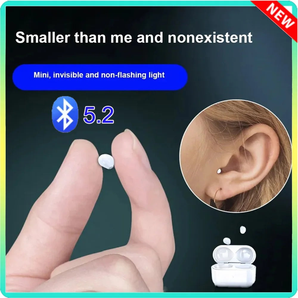 Mini Bluetooth Wireless Earbuds – Invisible In-Ear Earphones with Noise Reduction