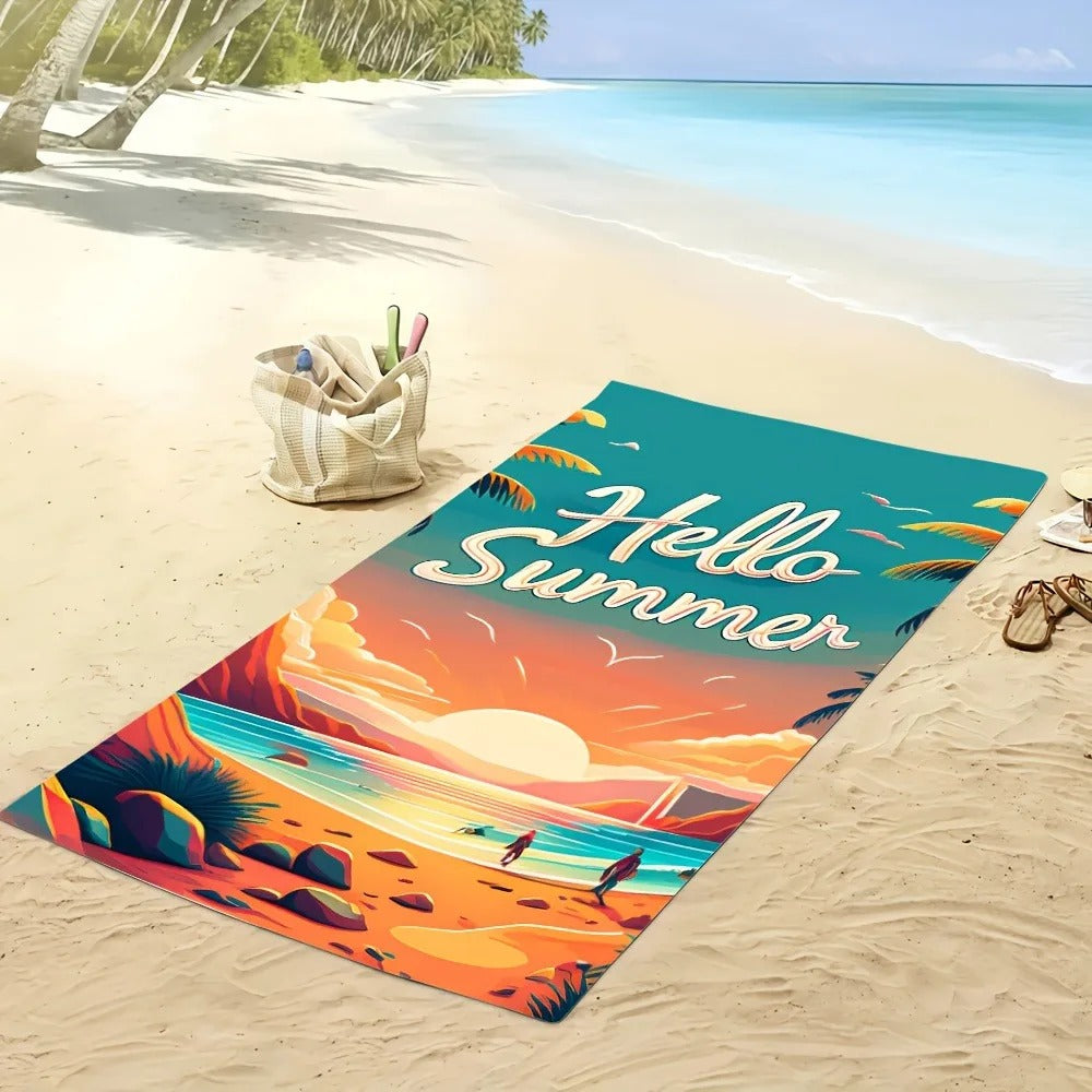 Hello Summer Beach Towel