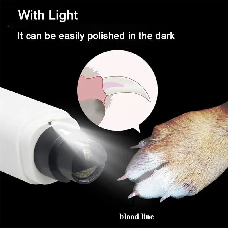 USB Rechargeable Electric Dog Nail Clippers with LED Light