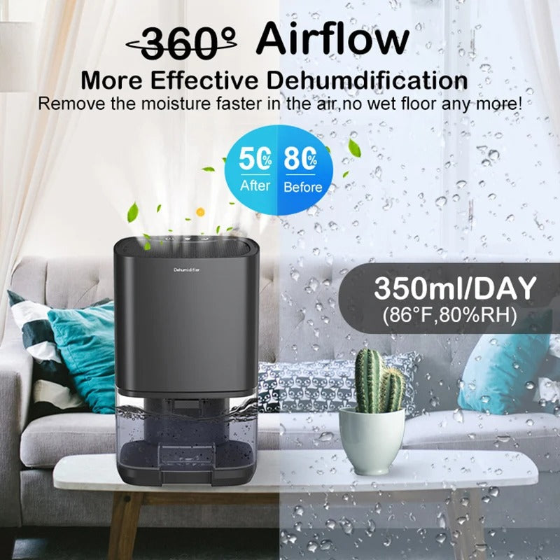 Portable Quiet Air Dehumidifier for Home and Office