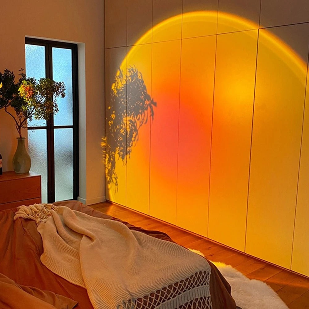 Bluetooth Sunset Projector Lamp – Rainbow Ambient Night Light