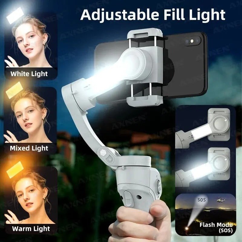 HQ6 3-Axis Smartphone Gimbal Stabilizer with Fill Light